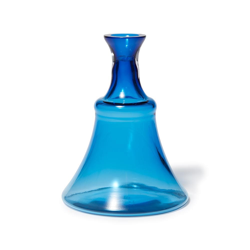 Fy-shan Glass Studio's Ottoman Silhouette Blown Glass Candle Holder in cobalt