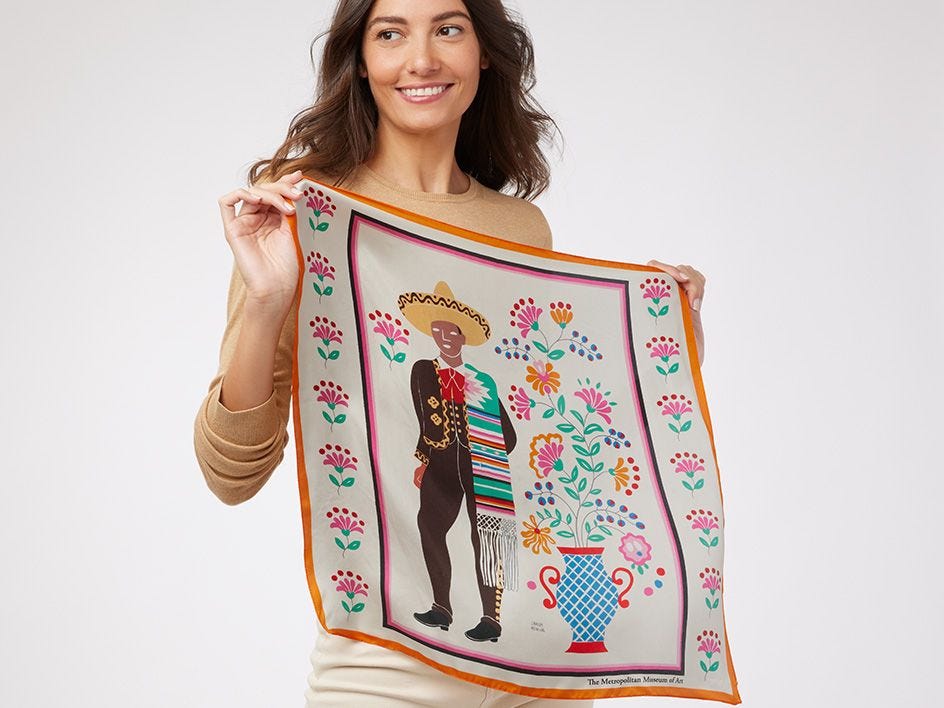 Mexican Print Square Scarf