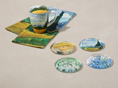 Van Gogh Wheat Field with Cypresses Tea Set