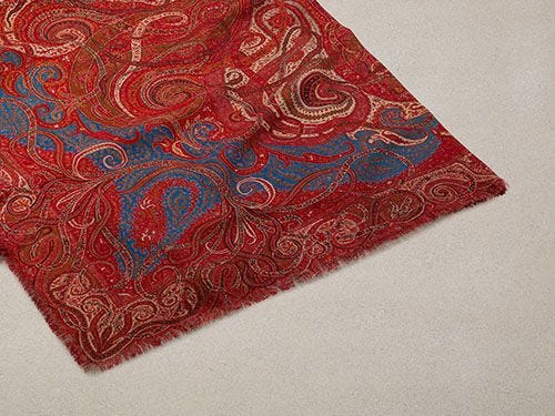 Four Seasons Paisley Square Wool Scarf